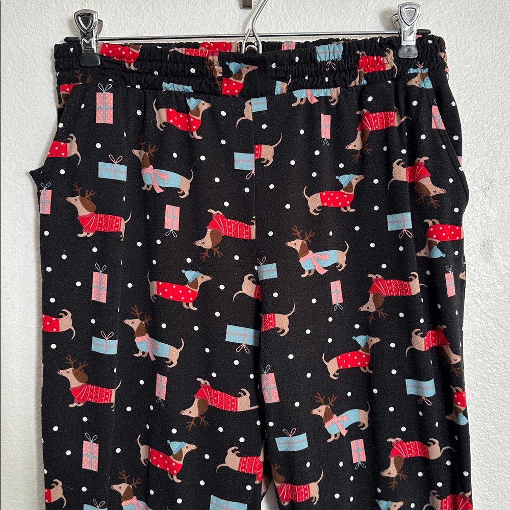 Shosho Gray Pajama Pants with Red and Blue Accents